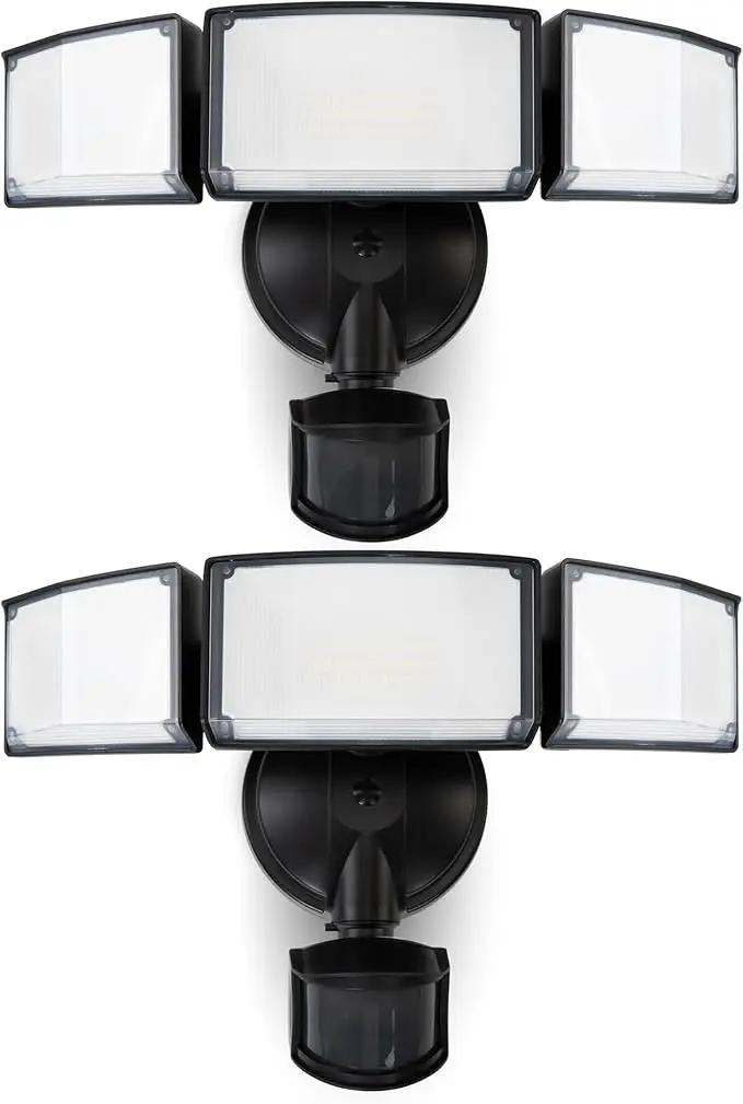 LUTEC 2 Pack 72W 7500LM LED Security Lights Motion Sensor Light Outdoor, 5000K Daylight, IP65 Waterproof, Dusk to Dawn, 3-Head Motion Detected Flood Light for Garage, Yard, Porch(Black) by GreenHaven Gardens