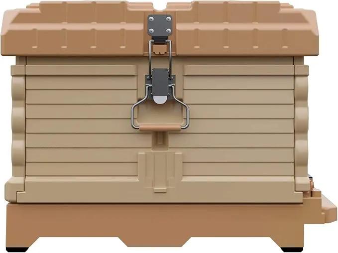 Ergo Insulated 10 Frame Bee Hive Set [NO Frames Included] (Single Hive, Tan Body Yellow Entrance) by GreenHaven Gardens