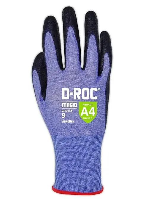 MAGID D-ROC ANSI A4 AeroDex Polyurethane Palm Coated Work Gloves, 12 Pairs, Size 6/XS, GPD482 by GreenHaven Gardens