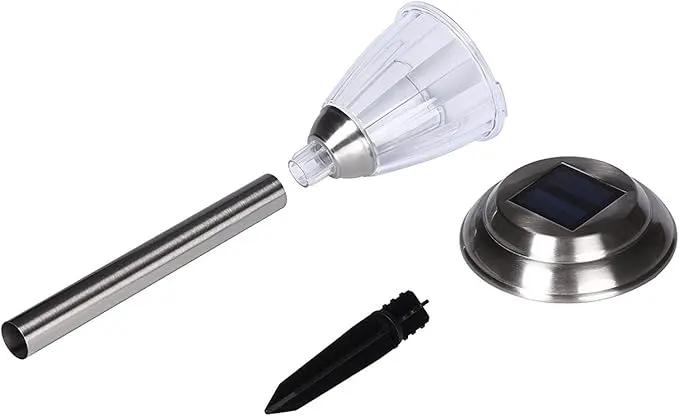 Solar LED Outdoor Lights 8-Pack Stainless Steel Pathway Landscape Lights for Outdoor Path Patio Yard Deck Driveway and Garden, (Silver) by GreenHaven Gardens