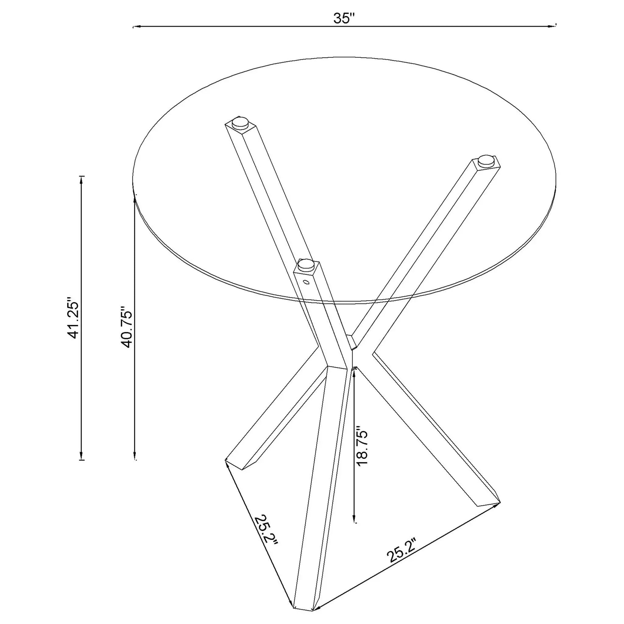Denali Round 35-inch Glass Top Bistro Bar Table Chrome by Unique Piece Furniture