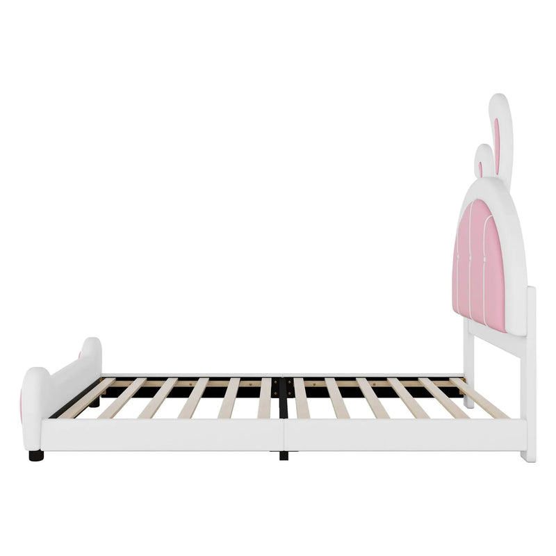 Upholstered Platform Bed With Rabbit Shaped Headboard by HouseOfZazla