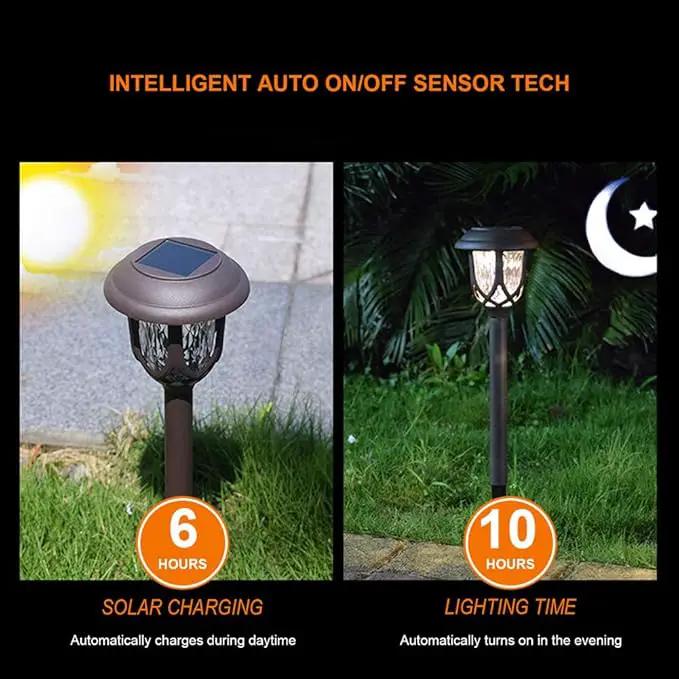 10 Pack Solar Lights Outdoor Decorative Garden Yard Lights for Pathway Walkway Sidewalk Driveway. (Brown, Warm White) by GreenHaven Gardens