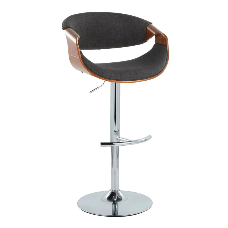Curvo - Mid Century Modern Adjustable Barstool With Swivel With Rounded T Footrest (Set of 2) by Unique Piece Furniture
