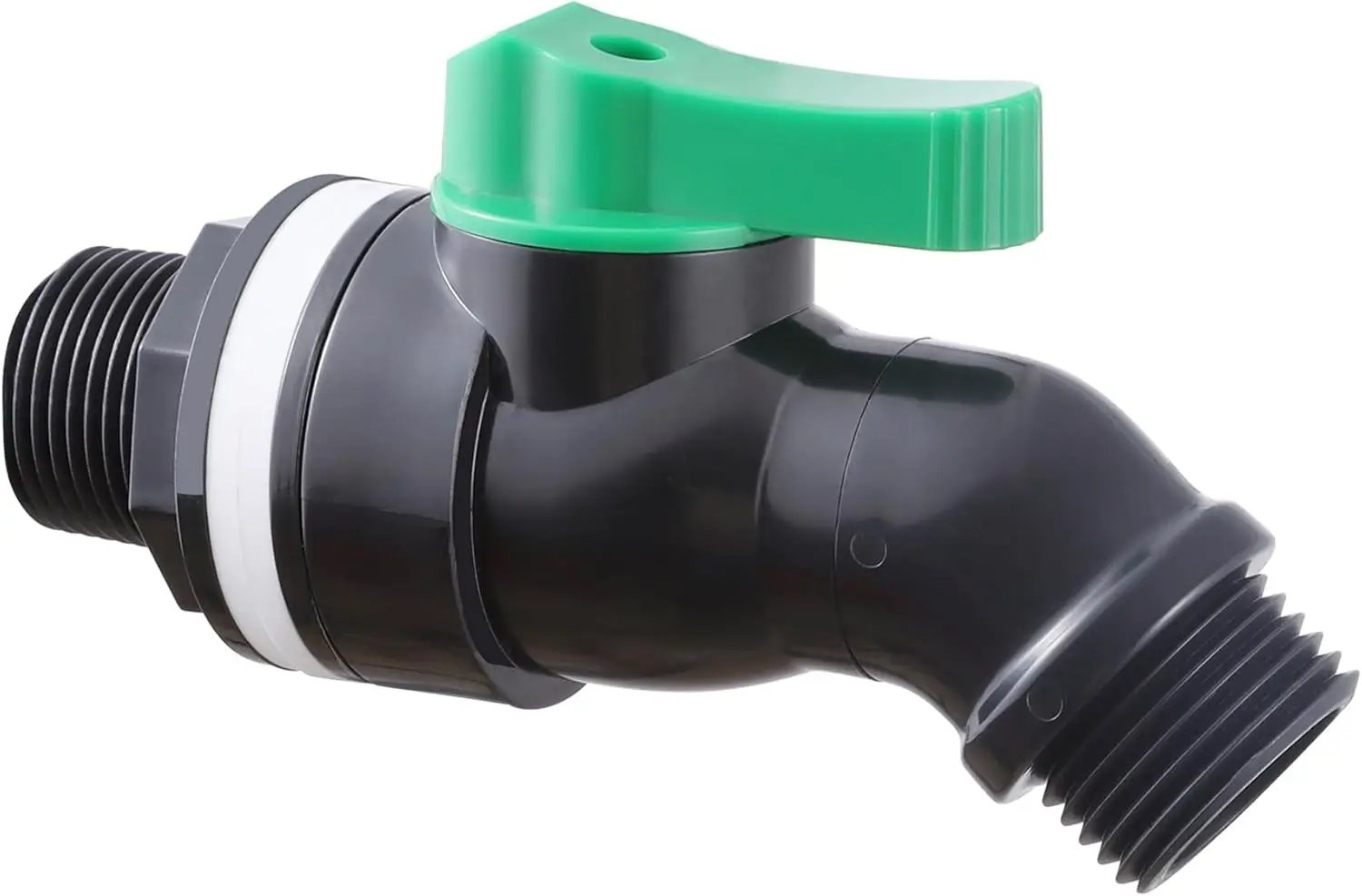 Plastics Rain Barrel Spigot, High Flow Valve Core, Large Flow Water Tank Faucet,3/4 NPS Inlet x 3/4 GHT Outlet Bulkhead Valve for Outdoor Plastic Bucket rainwater Drum Container Downspout Collector in by GreenHaven Gardens