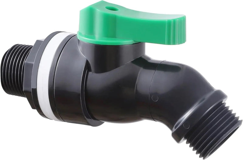 Plastics Rain Barrel Spigot, High Flow Valve Core, Large Flow Water Tank Faucet,3/4 NPS Inlet x 3/4 GHT Outlet Bulkhead Valve for Outdoor Plastic Bucket rainwater Drum Container Downspout Collector in by GreenHaven Gardens