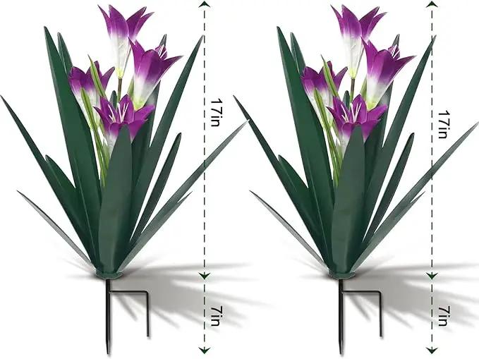 Homight Metal Agave Plant Outdoor Decoration Outdoor Garden Decoration Lily Mexican Yard Art Plant Garden Agave Lily Decorative Garden Gift… (2 Big Purple Lilies) by GreenHaven Gardens