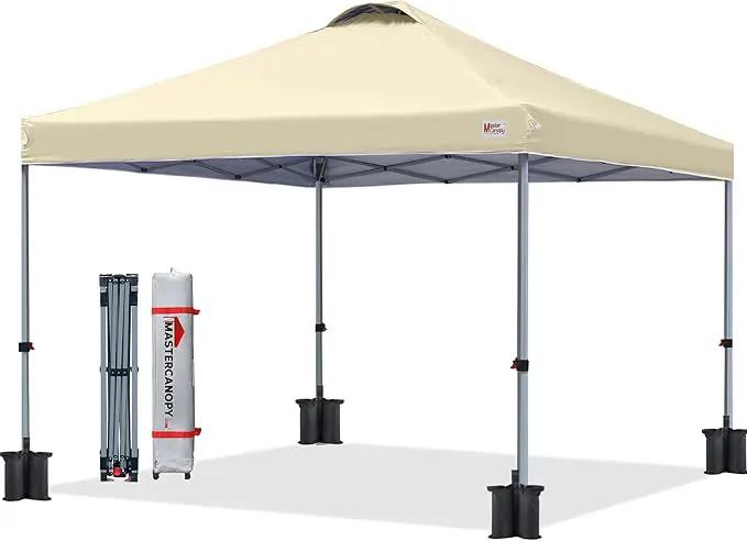 MASTERCANOPY Durable Pop-up Canopy Tent with Roller Bag (8x8, Beige) by GreenHaven Gardens