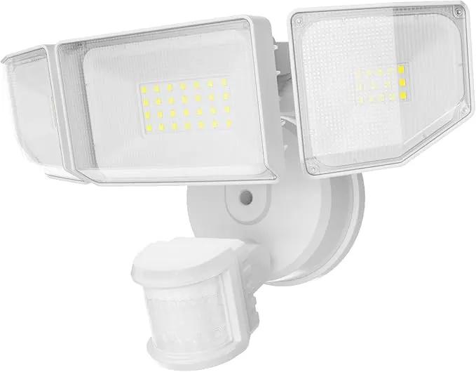 85W LED Security Lights Motion Sensor Light Outdoor, 8500LM Dusk to Dawn, IP65 Waterproof, 6500K, 3 Head Motion Detected Flood Light, Floodlight for Outside, Garage, Yard, Porch (White) by GreenHaven Gardens