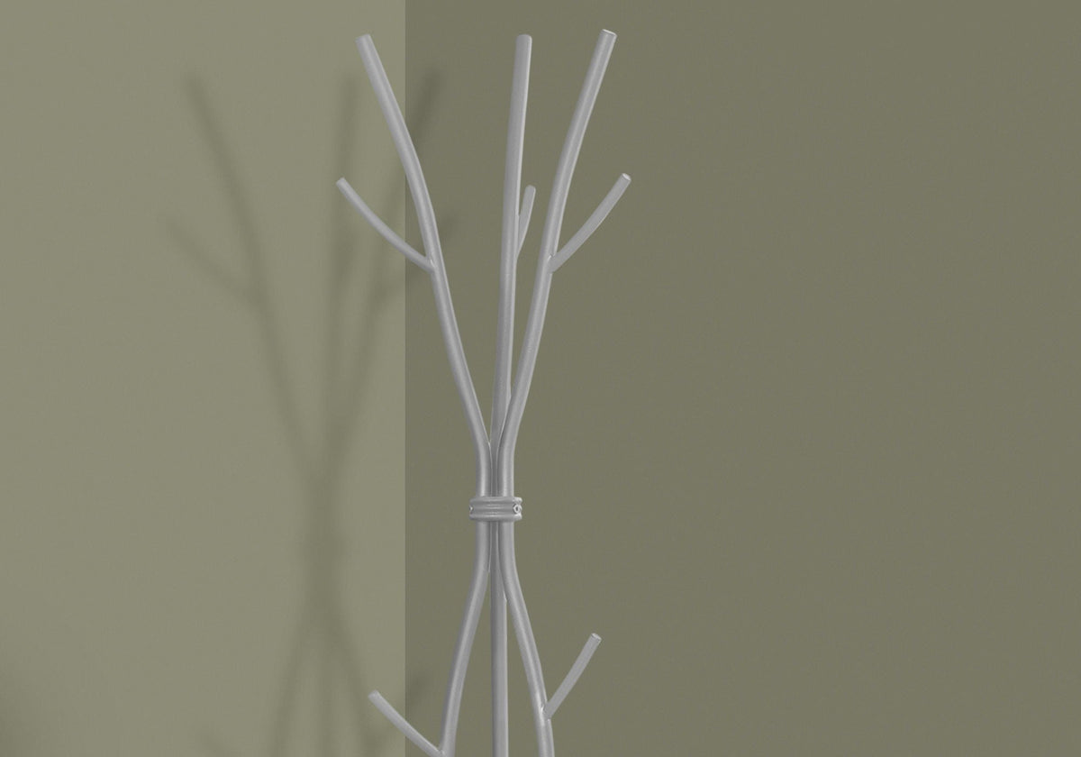 Freestanding Coat Rack Hall Tree with 11 Hooks - Metal - Black, Gray, or White, photo 7 of 12