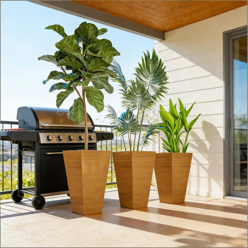 Classic Set of 3 Tall Outdoor Planters by HouseOfZazla