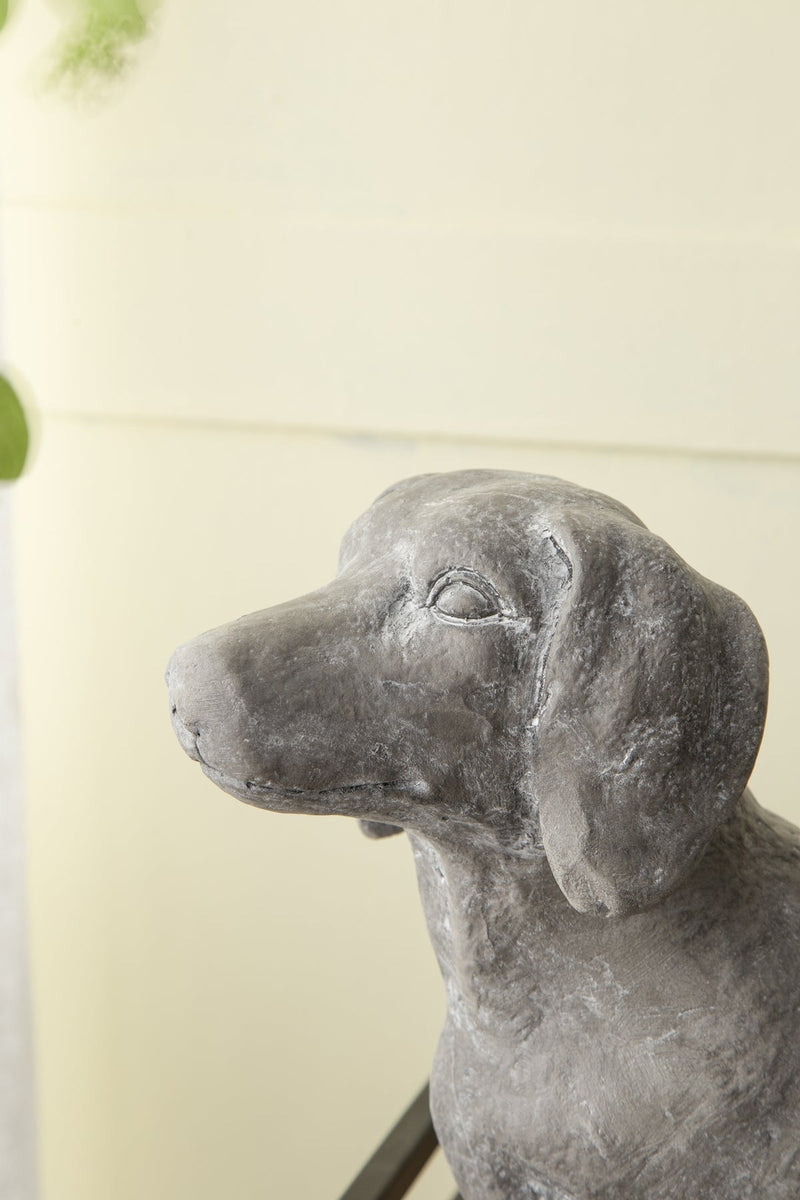 Manon Dog Planter Garden Decor with Durable Magnesium Oxide - Gray, photo 8 of 10