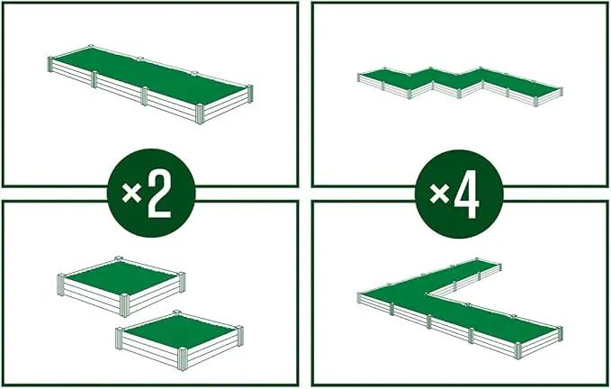 Vita Classic 4 Foot x 4 Foot x 11 inch White Vinyl Raised Modular Garden Bed, White, PVC, BPA and Pthalate Free, VT17108 by GreenHaven Gardens
