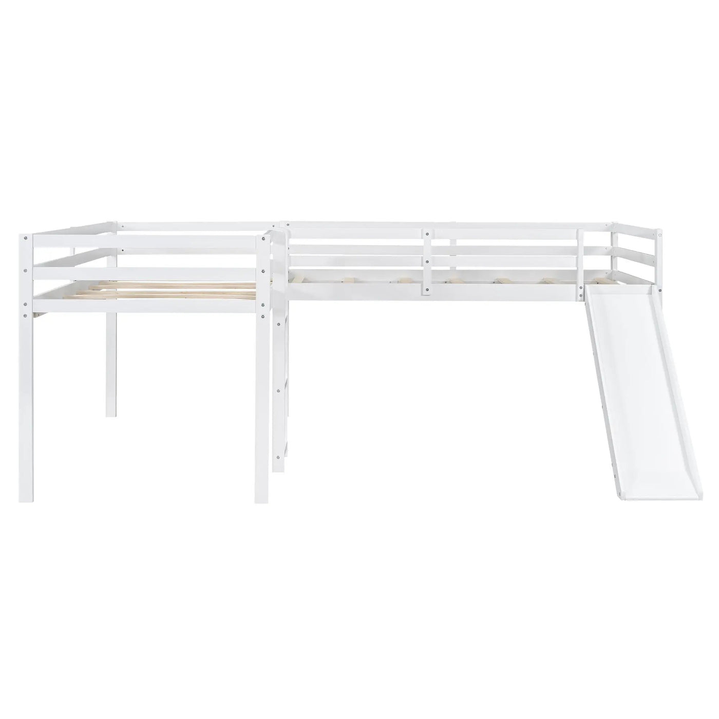 L Shaped Loft Bed With Ladder And Slide by HouseOfZazla