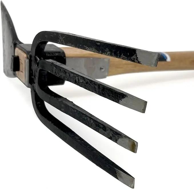 HACHIEMON Japanese Craftsmanship Garden Hand Tool Hoe and Cultivator Hand Tiller - Sturdy and Sharp by GreenHaven Gardens
