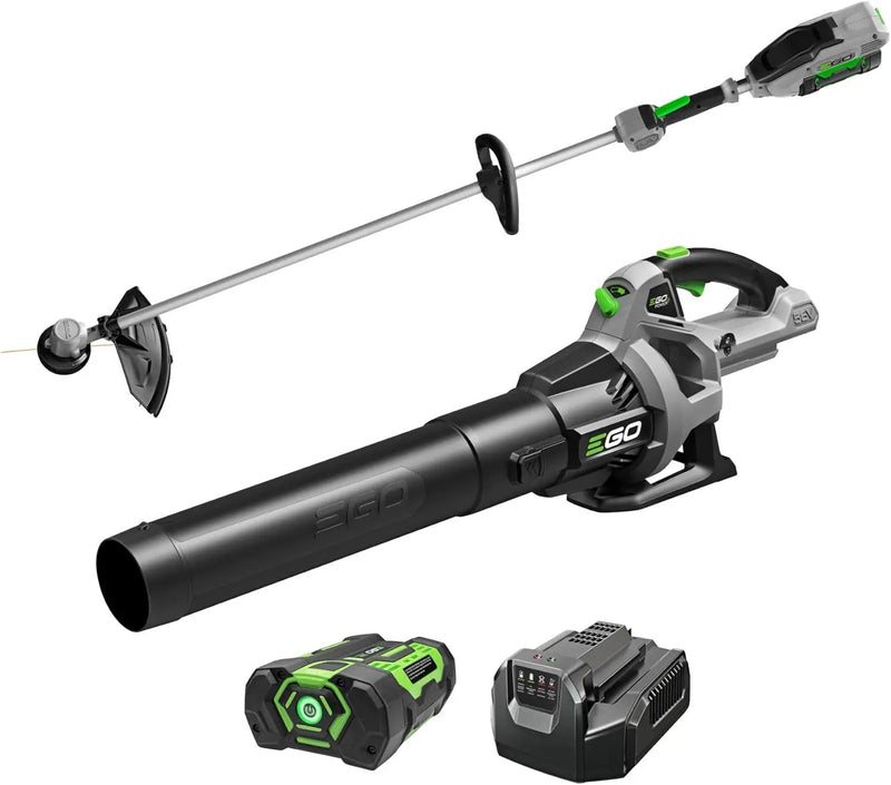 EGO POWER+ Combo, Cordless Trimmer and Blower, 15" Trimmer for Weeds and Grass with Rapid Reload and Cordless Electric 530 CFM Blower, Includes 56V 2.5Ah Battery and Charger - ST1502LB by GreenHaven Gardens