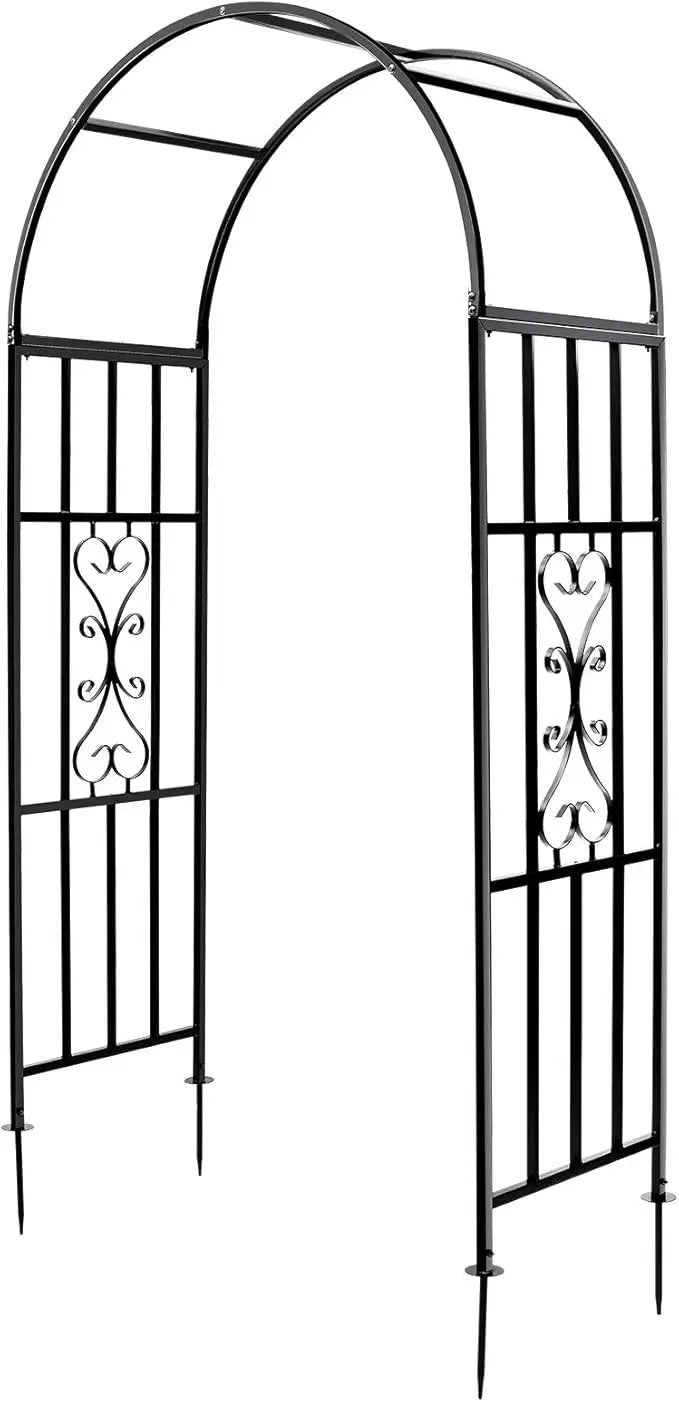 Arbors, Curved Metal Endurable Iron Trellis Plants Stand Use for Outdoor Garden Arbor Climbing Plants Wedding Arches Ceremony by GreenHaven Gardens