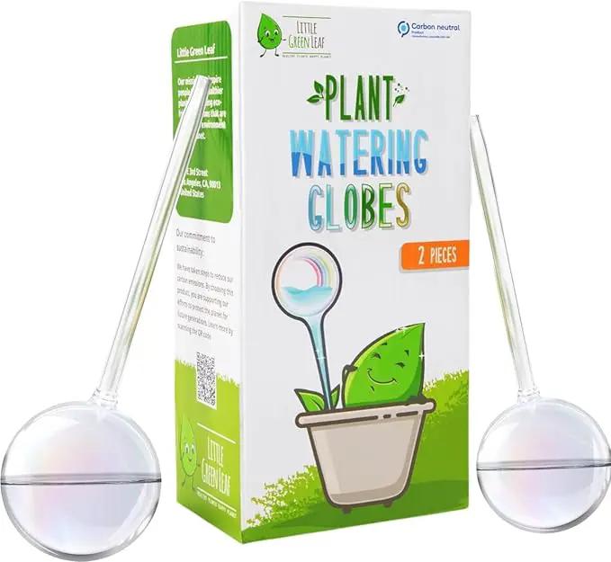 LGL Plant Watering Globes - Automatic Self Watering Globes. Decorative Self Watering Planter Inserts Made From Hand-Blown Durable Glass. Self Watering Spikes to Support Plant Health. 2 Pack, Medium. by GreenHaven Gardens