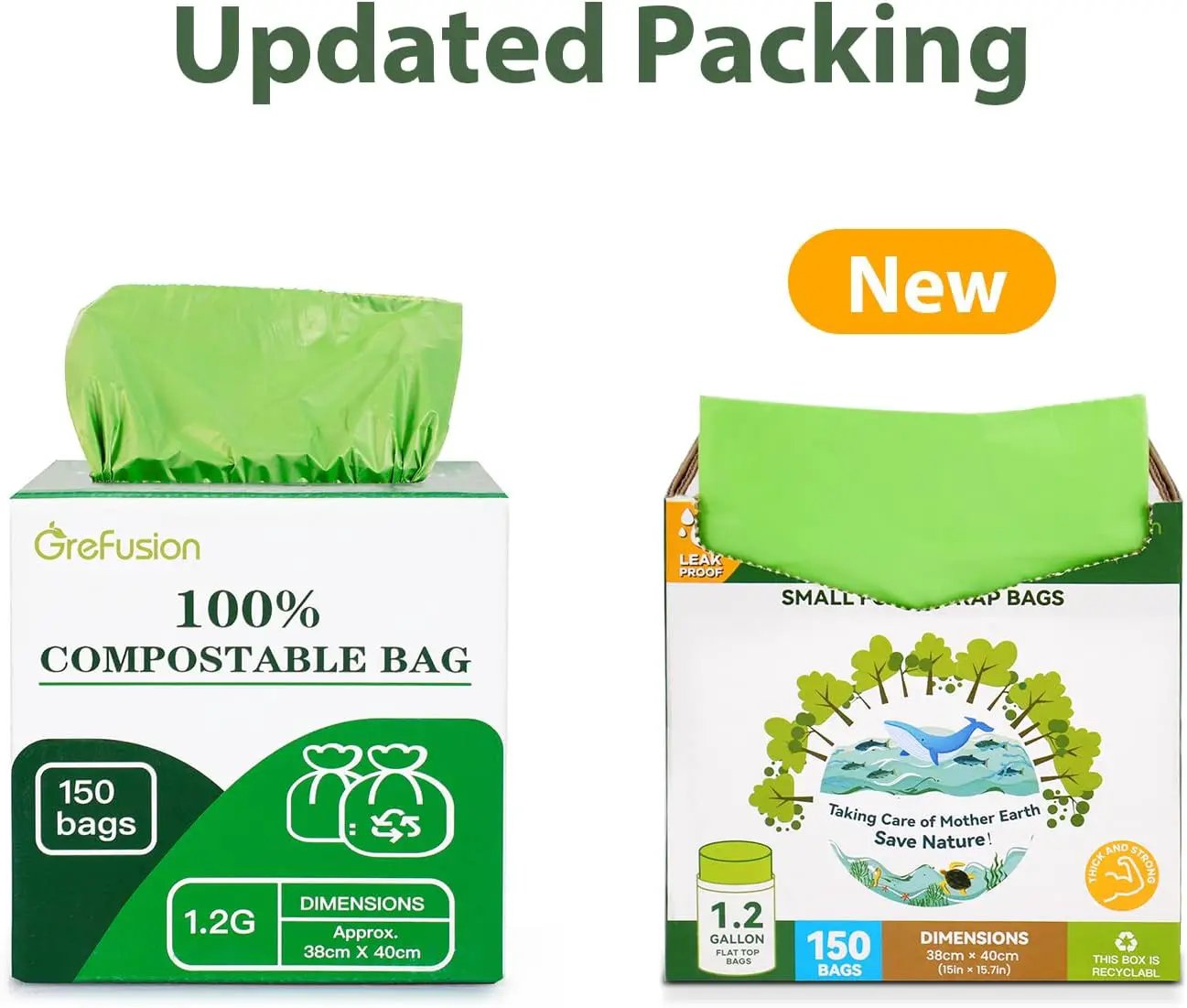 Compostable Trash Bags for Kitchen Compost Bin 1.2 Gallon,150 Count,Compost Bags Small for Food Scrap Waste Bags for Countertop Bin Certified by BPI,ASTM D6400 and OK Compost by GreenHaven Gardens