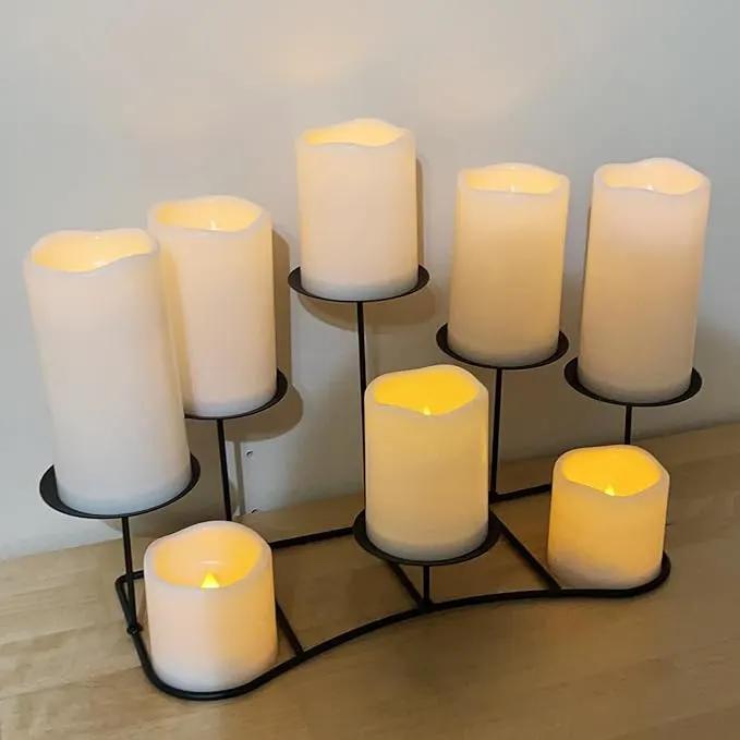 4" Outdoor Battery Operated Candle Waterproof Led Pillar Lights Flickering Flameless Candles with Timer Realistic Fake Electric Pillars for Lantern Garden Wedding Halloween Christmas Decorations,White by GreenHaven Gardens