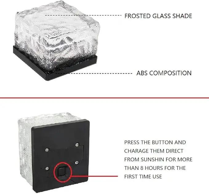 Solar Glass Brick Light - Crystal Brick Stone - Garden Solar Ice Cube Charming Glass Brick Lights Colour Change LED Garden Courtyard Pathway Patio Pool Outdoor Decoration Christmas(RGB 4PCS) by GreenHaven Gardens