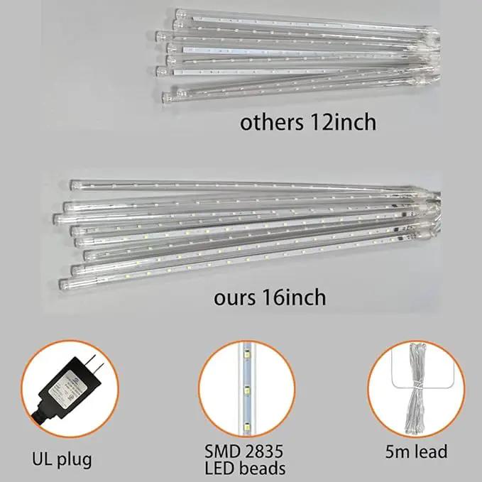 Aokudoni Halloween Decorations Outdoor, Upgraded 16inch/40cm Meteor Shower Rain Lights, Purple Icicle String Lights for Xmas Tree Decoration Holiday New Year Party, UL Plug by GreenHaven Gardens
