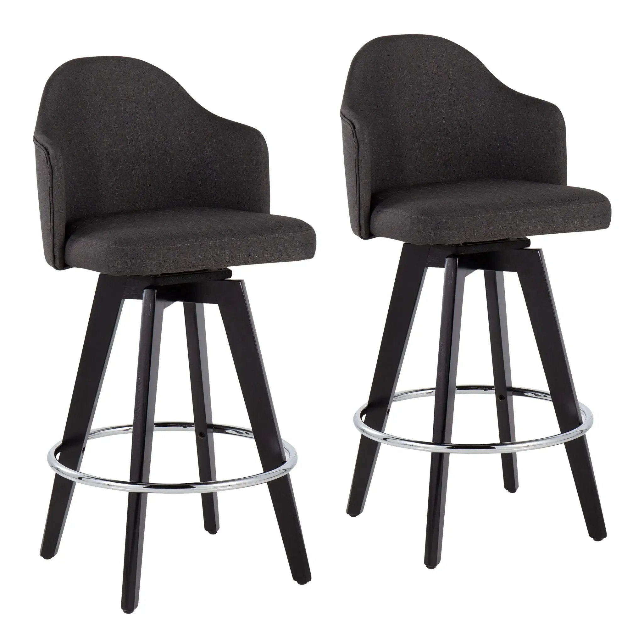 Ahoy - Contemporary Fixed Height Counter Stool With Round Footrest (Set of 2) by HouseOfZazla