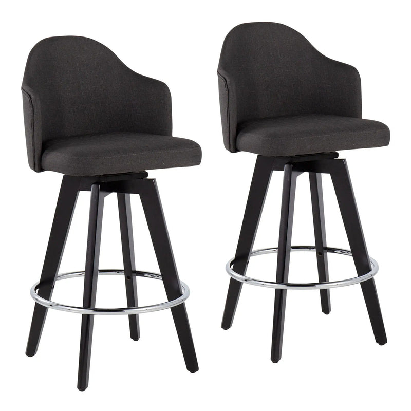 Ahoy - Contemporary Fixed Height Counter Stool With Round Footrest (Set of 2) by HouseOfZazla