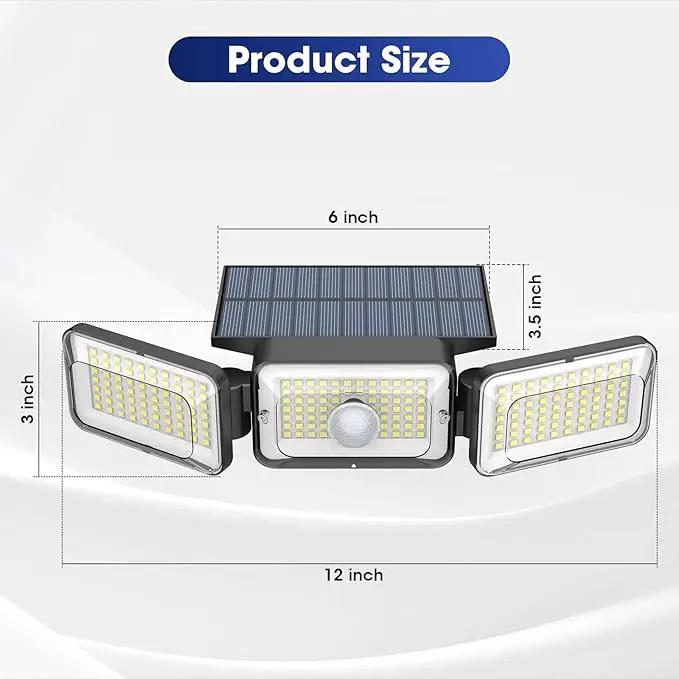 Solar Lights Outdoor Waterproof, Motion Sensor & Flood Outdoor Lights with Remote Control, 4 Adjustable Modes, 3000LM & 218 LED, High-Energy-Density Solar Panel-Monocrystalline Technology, 2 Pack by GreenHaven Gardens