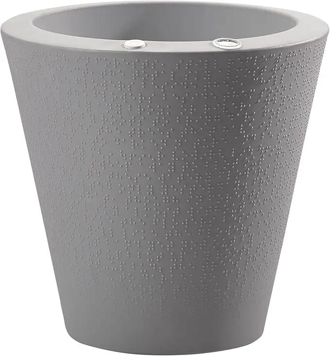 Crescent Garden Dot TruDrop Indoor/Outdoor Planter, Self-Watering Modern Plant Pot, 16 Inches, (Ash) by GreenHaven Gardens