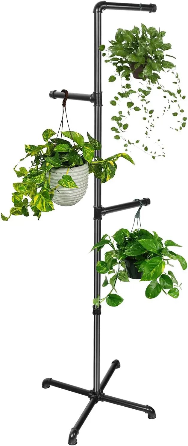 Hanging Plant Stand,Plant Hanger Indoor,Corner Hanging Plant Stand, Black Metal Hanging Plant Holder for Indoor Plants,Hanging Planter for Bedroom Living Room Garden Balcony by GreenHaven Gardens