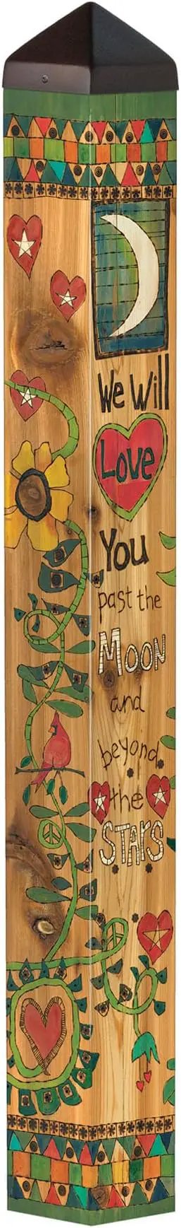 Studio M Art Pole, PVC Weather Resistant Pole with Vinyl Bowl 40 inches Tall Outdoor Decoration for Gardens, Patios, Yards, Landscaping and Birding Accessories, We Will Miss You by GreenHaven Gardens