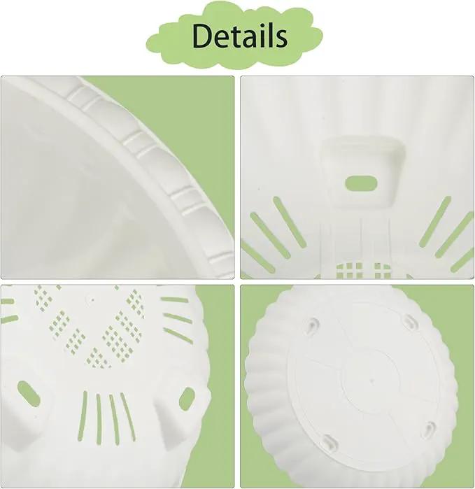 10.63in Hanging Planter Pots for Outdoor and Indoor Plants Flowers with Drainage Hole Tray Hooks Plastic Plant Baskets for Garden Home Porch (White, Pack of 6) by GreenHaven Gardens