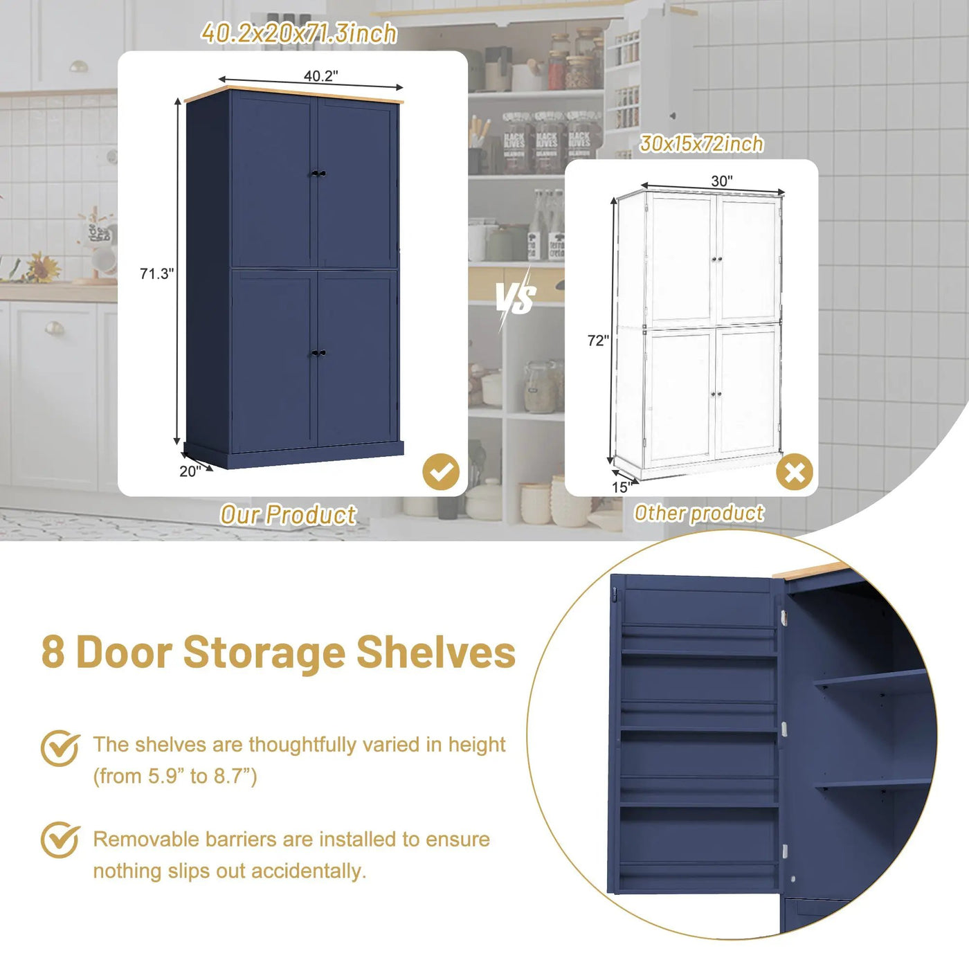 TOPMAX Large Freestanding Kitchen Pantry Storage Cabinet by HouseOfZazla