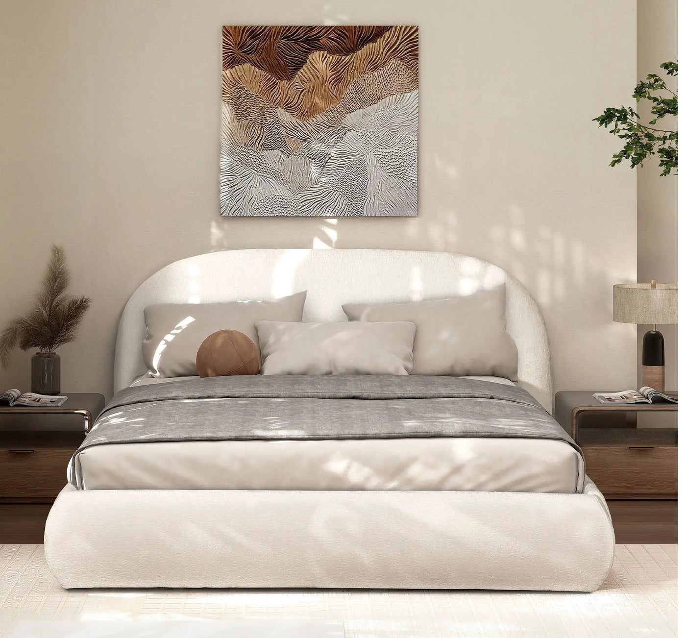 Archie Puffy Grounded - Upholstered Platform Bed by Unique Piece Furniture