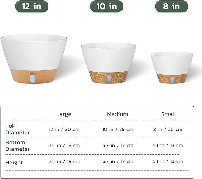 ZMTECH Hanging Planters for Indoor Plants Set of 2 Self Watering Hanging Pots Hanging Baskets Hanging Flower Pots for Outdoor Hanging Plants(10 Inch, White) by GreenHaven Gardens