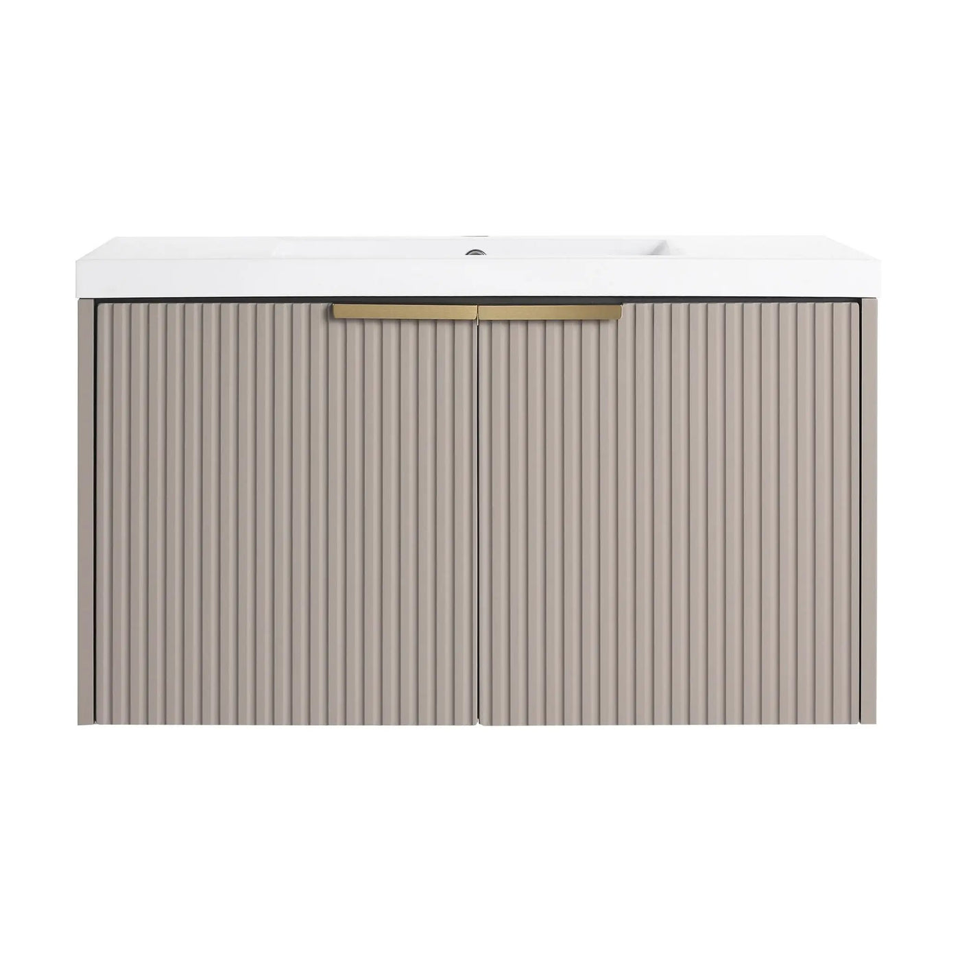 Contemporary Wall Mounted Bathroom Vanity With Resin Double Sink by HouseOfZazla