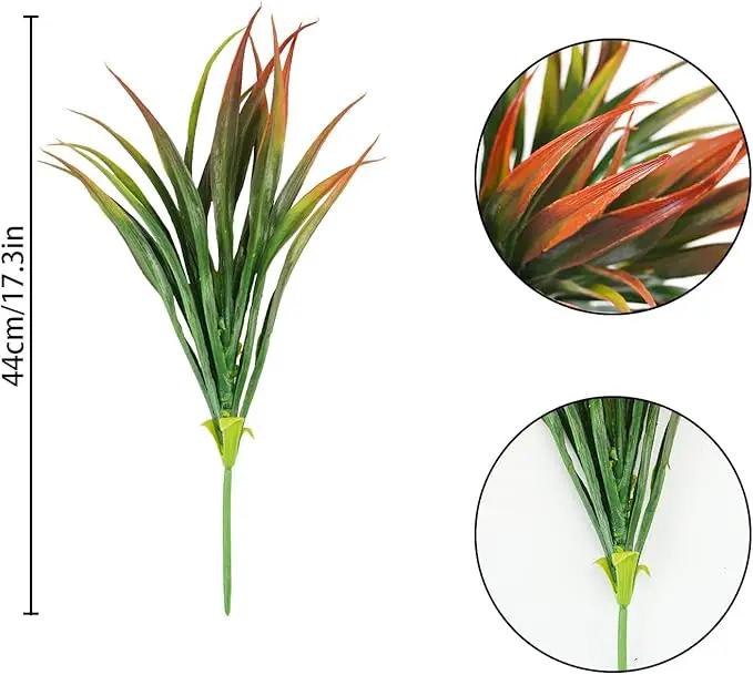 32Pcs Artificial Grass Fake Plants 17.3in Outdoor Plastic Plants UV Resistant Greenery Fake Grass for Home Window Garden Office Patio Hanging Planter Pathway Front Porch Décor Red by GreenHaven Gardens