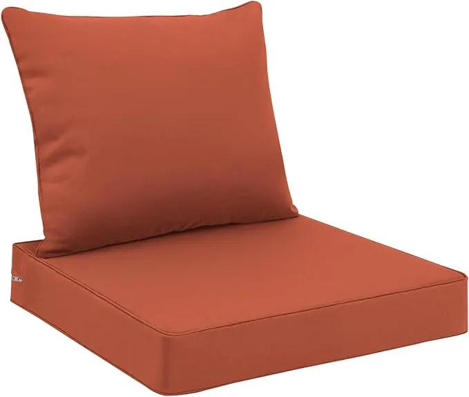 Favoyard Outdoor Seat Cushion Set 22 x 22 Inch Waterproof & Fade Resistant Patio Furniture Cushions with Removable Cover Deep Seat & Back Cushion with Handle and Adjustable Straps for Chair Sofa Couch by GreenHaven Gardens