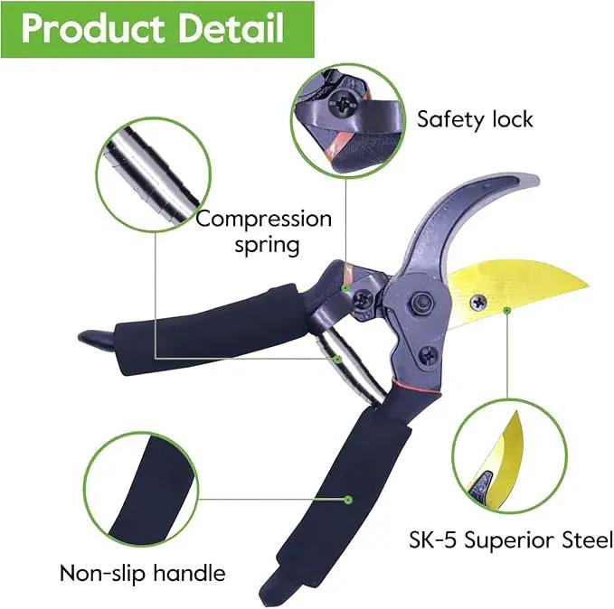 Garden Shears, Sharp Pruners for Gardening with Locking Mechanism, Ideal for Trimming, Harvesting by GreenHaven Gardens