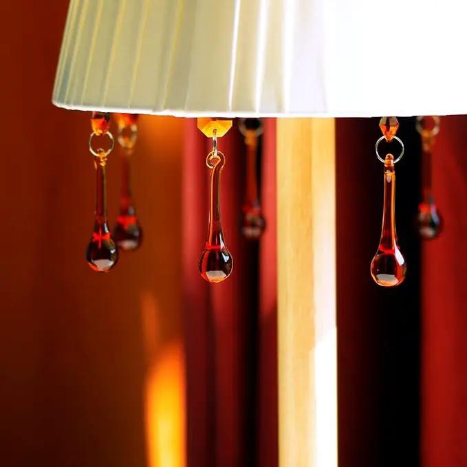 12pcs Raindrop Crystal Chandelier Parts, 53mm Hanging Crystals Glass Beads for Window, Curtain Decoration (Amber) by GreenHaven Gardens