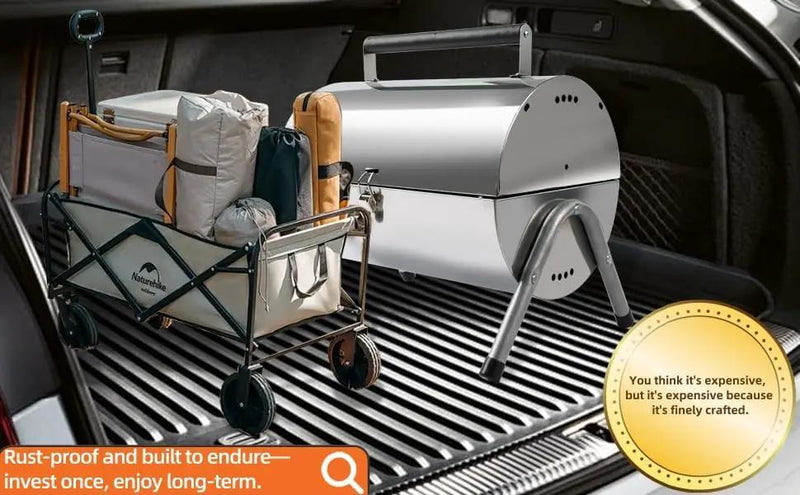 Upgraded Rust-Resistant Premium Stainless Steel Portable Charcoal Grill, Dual Large Grilling Zones,Easy-to-Assemble Outdoor Small Grill for Backyard,Patio,Travel&Camping,Foldable Tailgate Compact BBQ by GreenHaven Gardens
