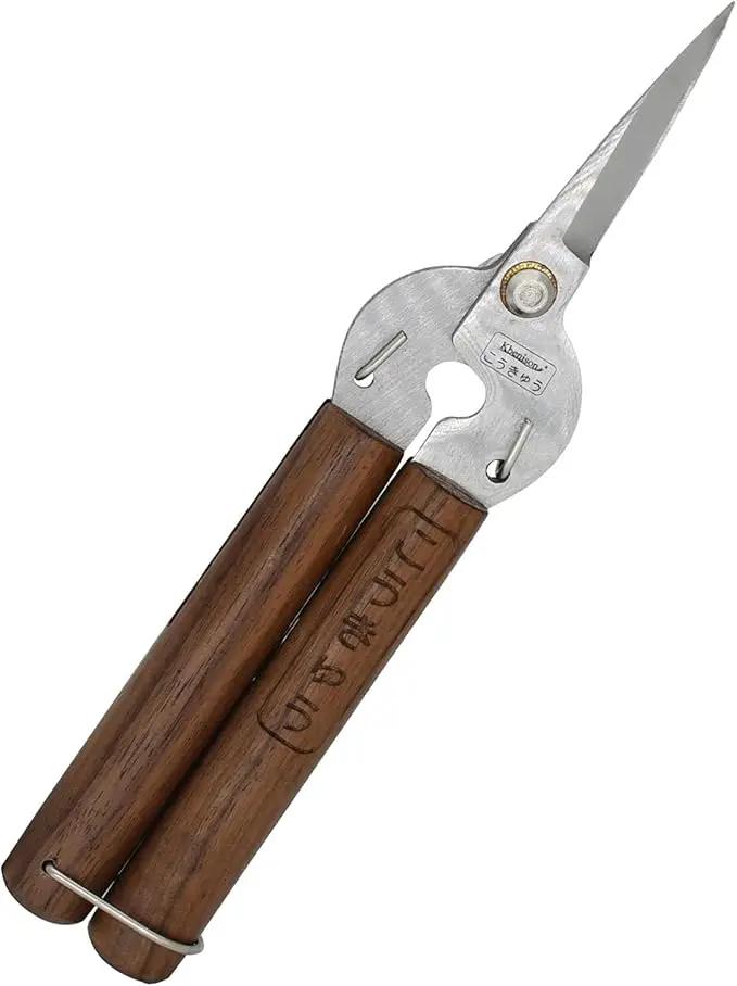 Razor Sharp Pruning Shears for Gardening, Garden Shears Carbon Steel Blade, Precision garden scissors Walnut Wood handle, 6.8” Garden Snips for Trimming Fruits, Vegetables, Flowers, Buds, Bonsai by GreenHaven Gardens