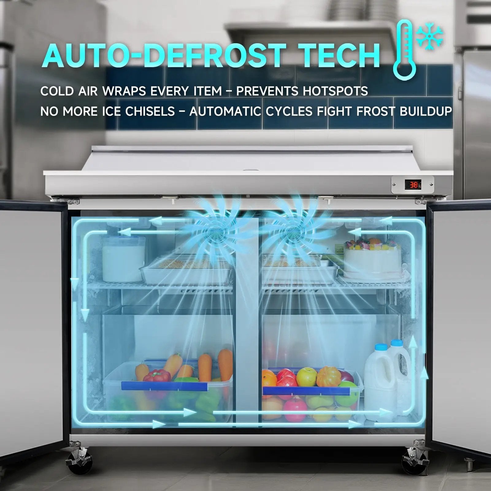 Orikool 60 In Commercial Refrigerators Sandwich & Salad Prep Table by HouseOfZazla