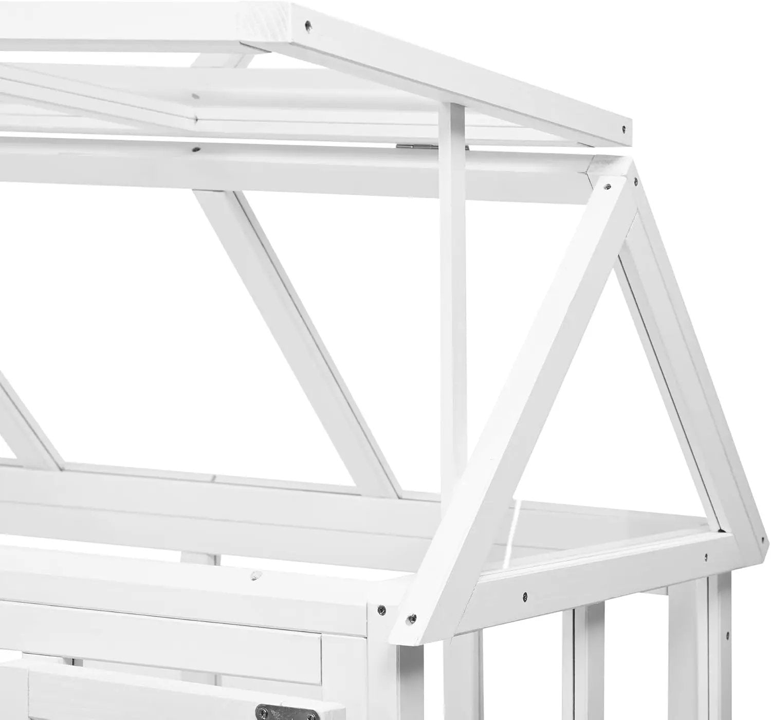 Portable Wooden Cold Frame Greenhouse with Wheels - 47" Mini Greenhouse with Adjustable Roof, Storage Box & Polycarbonate Panels - Plant Protector for Seedlings, Herbs & Winter Gardening (White) by GreenHaven Gardens