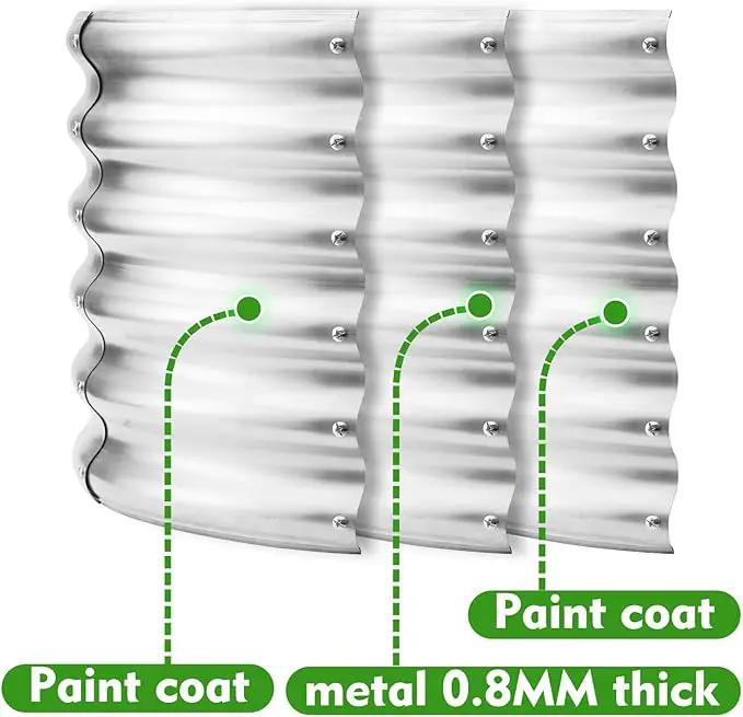 17" Tall Round Outdoor Garden Raised Garden Bed Kits- 0.8MM Thick Metal Raised Planter Bed/Ground Planter Box for Variety of Flowers,Herbs,Vegetables (Silver, 40 inches Diameter) by GreenHaven Gardens