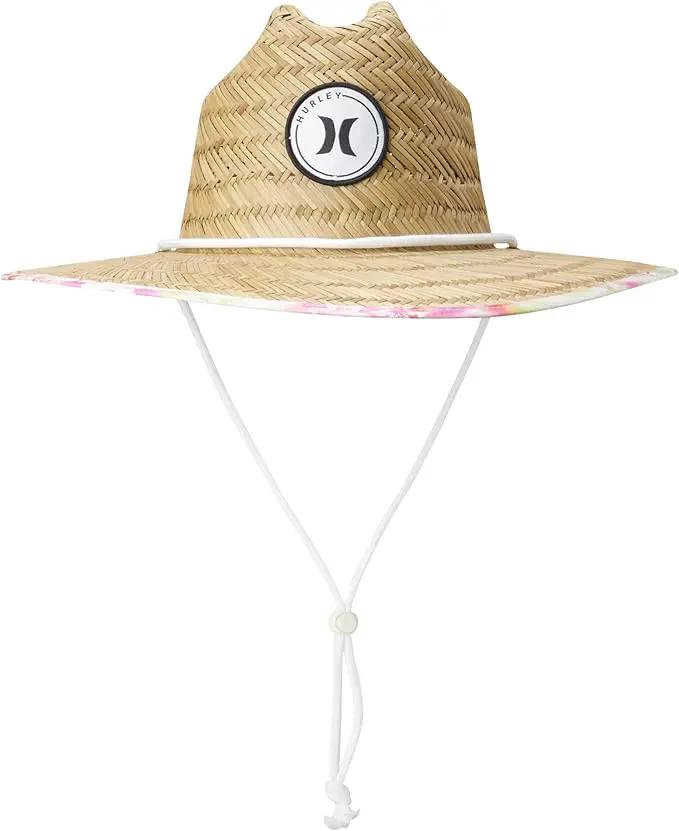 Hurley Women's Straw Hats - Real Straw Hat Medium Brim and Adjustable Chin Strap by GreenHaven Gardens