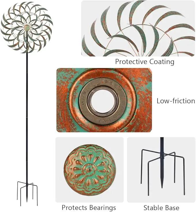 VEWOGARDEN 85” Large Metal Wind Spinners Outdoor Wind Sculpture Yard Art Kinetic Wind Spinners for Yard and Garden Patio Lawn Decor (20 * 85 inches) by GreenHaven Gardens