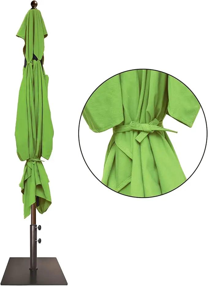 EliteShade USA 10-Year-Non-Fading 6.5x10Ft Rectangular Market Umbrella Patio Umbrella Outdoor Table Umbrella with Ventilation, Macaw Green by GreenHaven Gardens