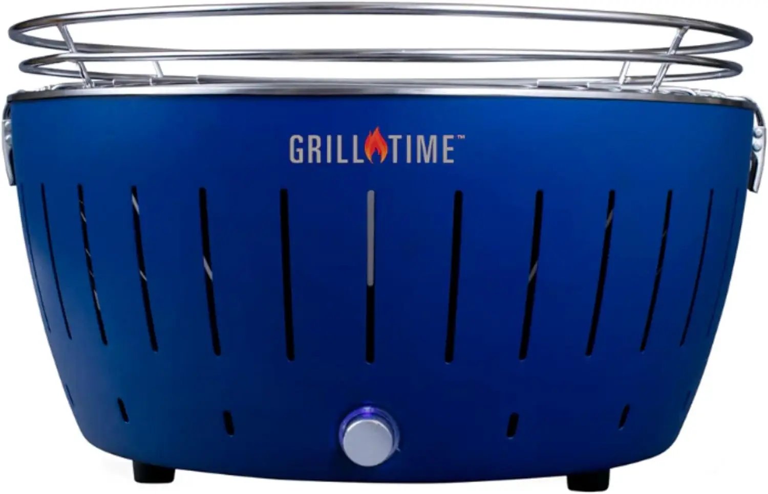 GrillTime Tailgater GTX Portable Charcoal Grill 16 Inch - Smokeless Tabletop Grill for Camping, Tailgate Parties, Beach BBQ, Travel - Blue by GreenHaven Gardens